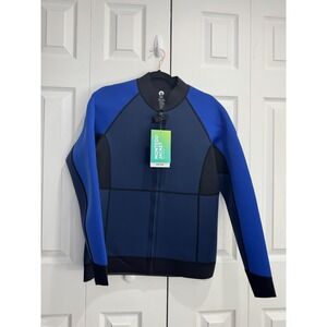 Seadoo Wetsuit Montego Jacket Men Medium Blue Black Long Sleeve Full Zip Sports